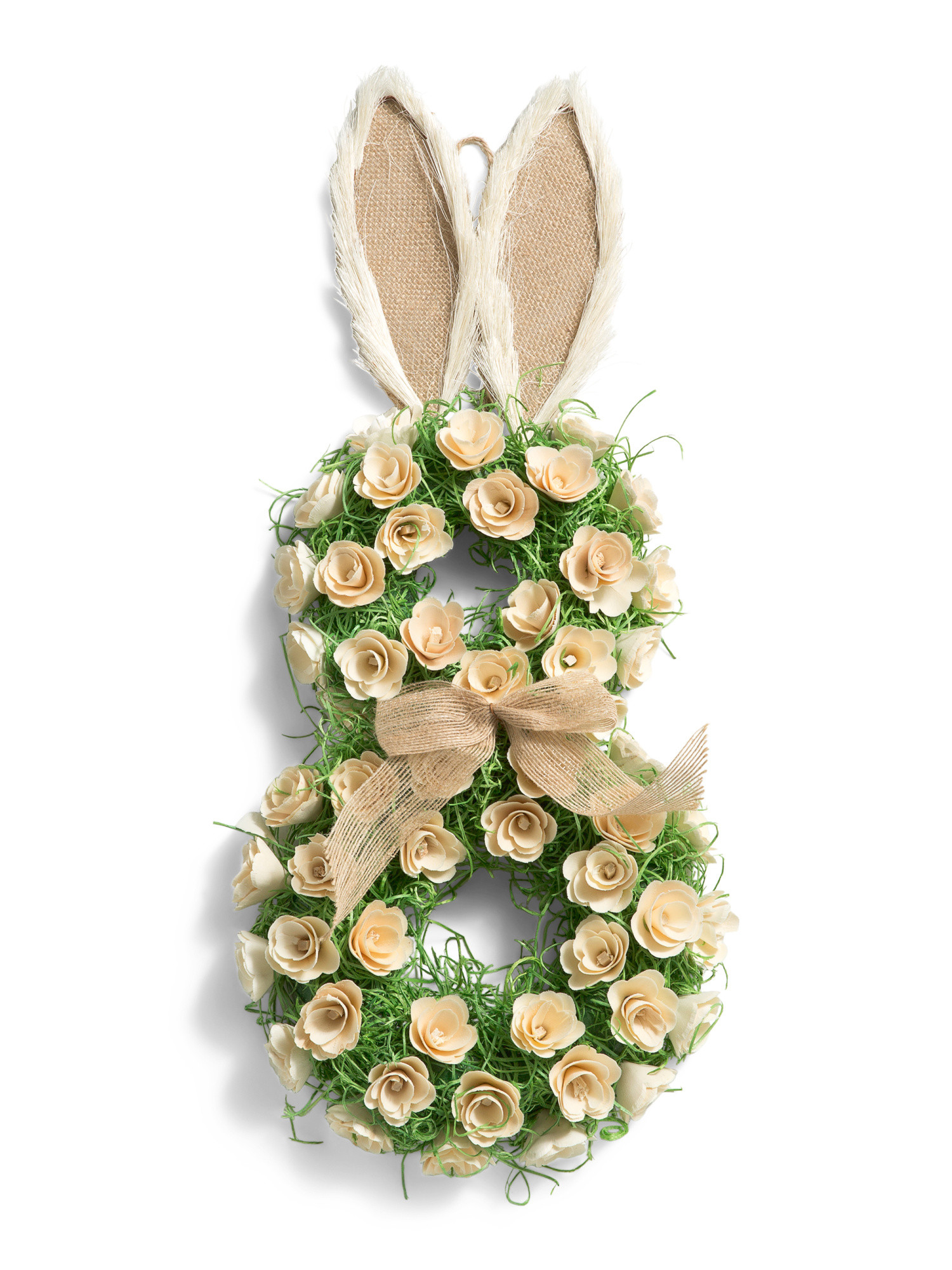 24in Wood Curl Rabbit Wreath | TJ Maxx