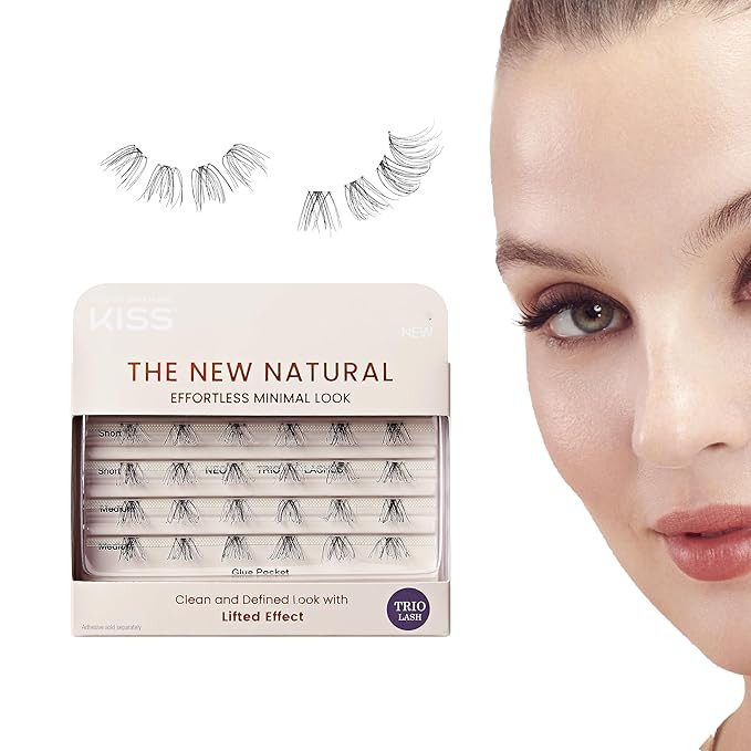 KISS The New Natural Effortless Minimal Look False Eyelashes 16mm, Trio Clusters Pack, NNT01, 24 ... | Amazon (US)