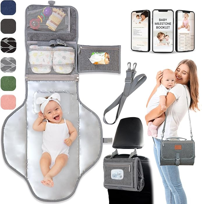 Portable Changing Pad for Baby \u2013 Soft, Comfortable Portable Diaper Changing Pad with Wipes P... | Amazon (US)