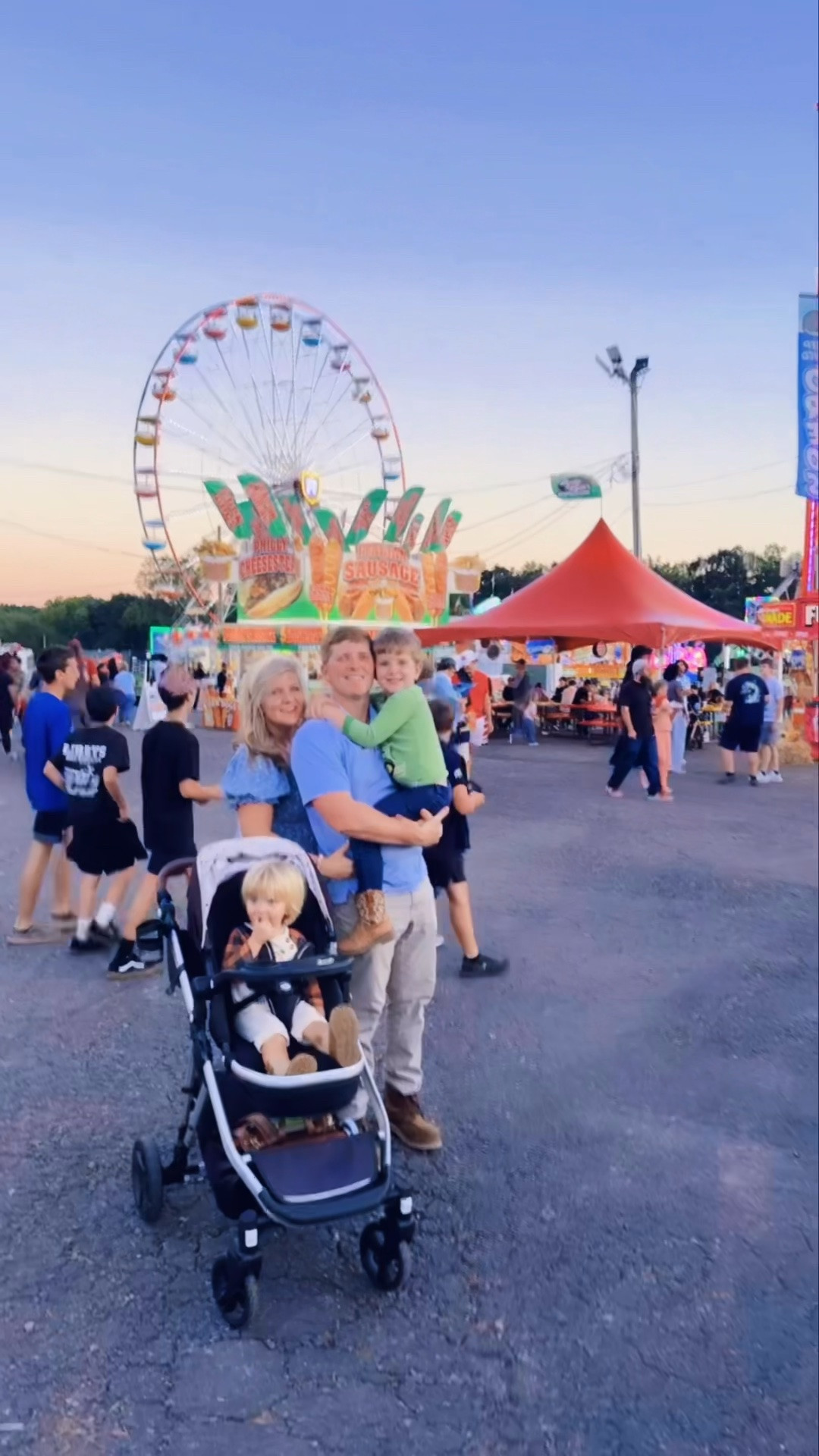 Had the happiest ✨ little time tonight at the @ccfairground @clevelandcountyfair tonight with our little small town cuties!!! 🎡🎟️🎠🎢 My parents used to always take us here growing up as little girls 👧, so it was so special getting to bring my babies 👶🏼 back now!! A new family tradition and so many sweet memories were made 🥰 & yummy 😋 treats were enjoyed!! 🤭