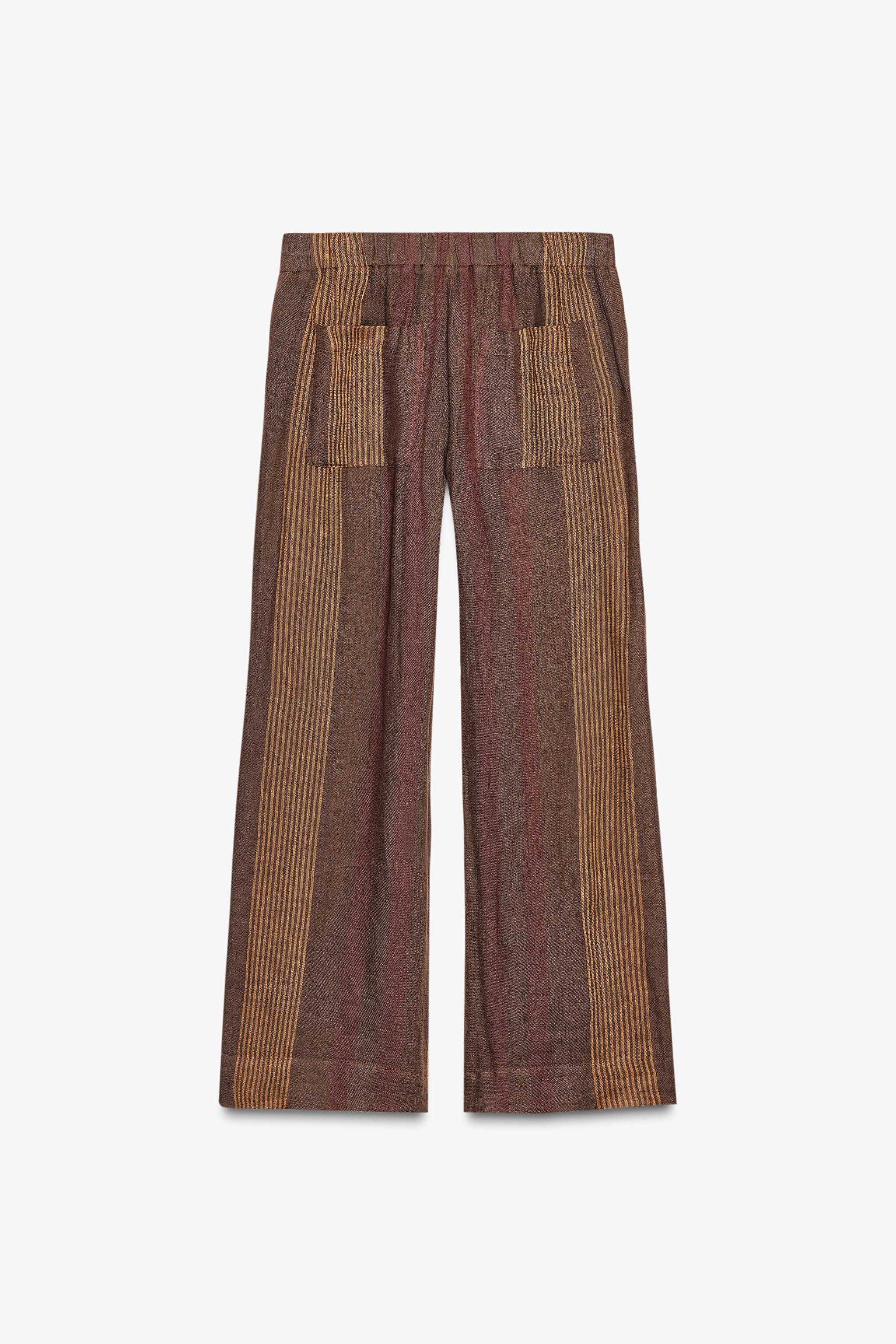 100% LINEN STRIPED PANTS ZW COLLECTION | Zara US