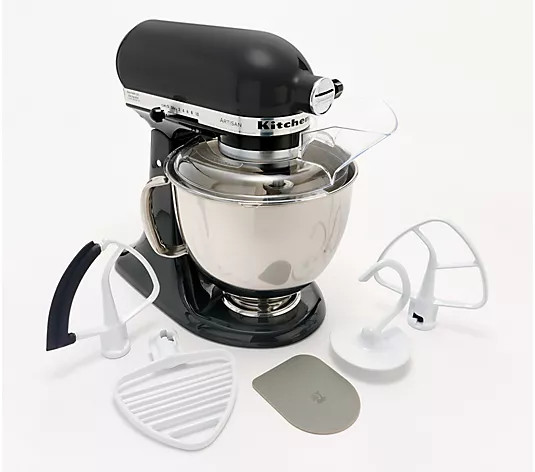 KitchenAid 5-qt Artisan Stand Mixer w/ Pastry Beater and Flex Edge - QVC.com | QVC