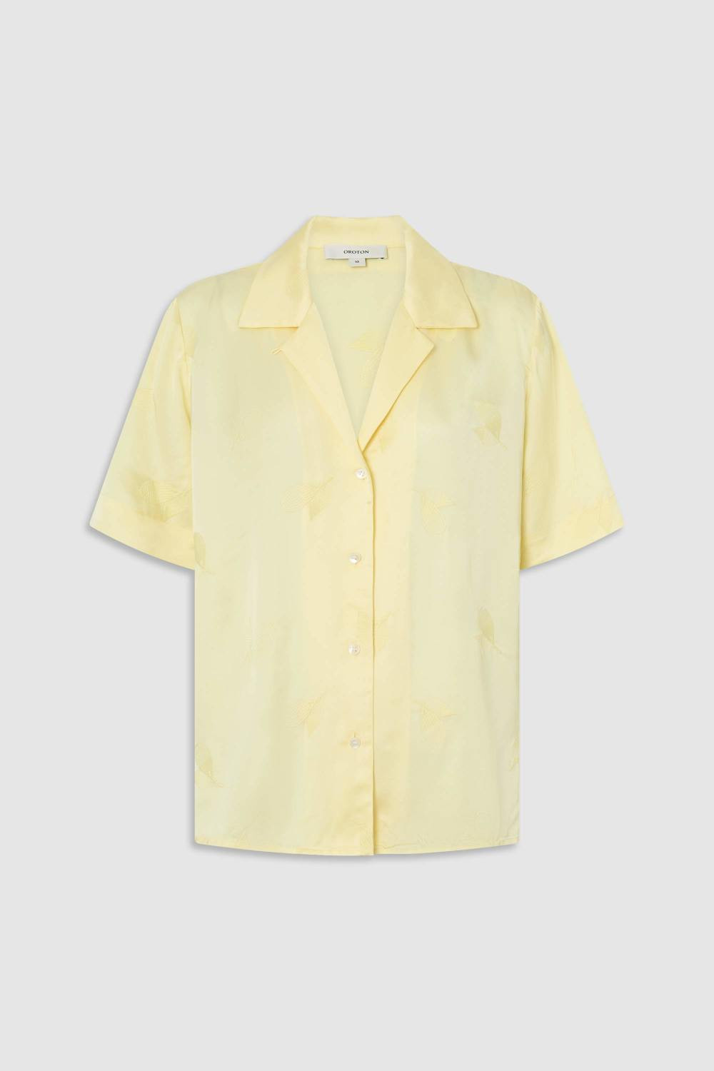 EMBROIDERED LEAF SS CAMP SHIRT Lemon | Oroton