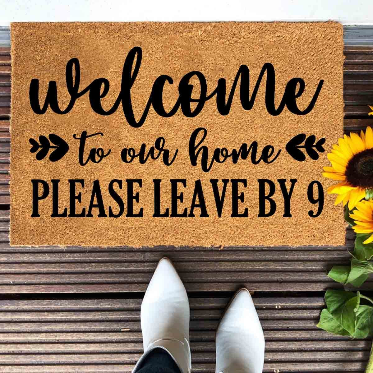 Funny Coir Doormat Welcome to Our Home Please Leave by 9 Front Door Mat Entryway Outdoor Mat with He | Amazon (US)