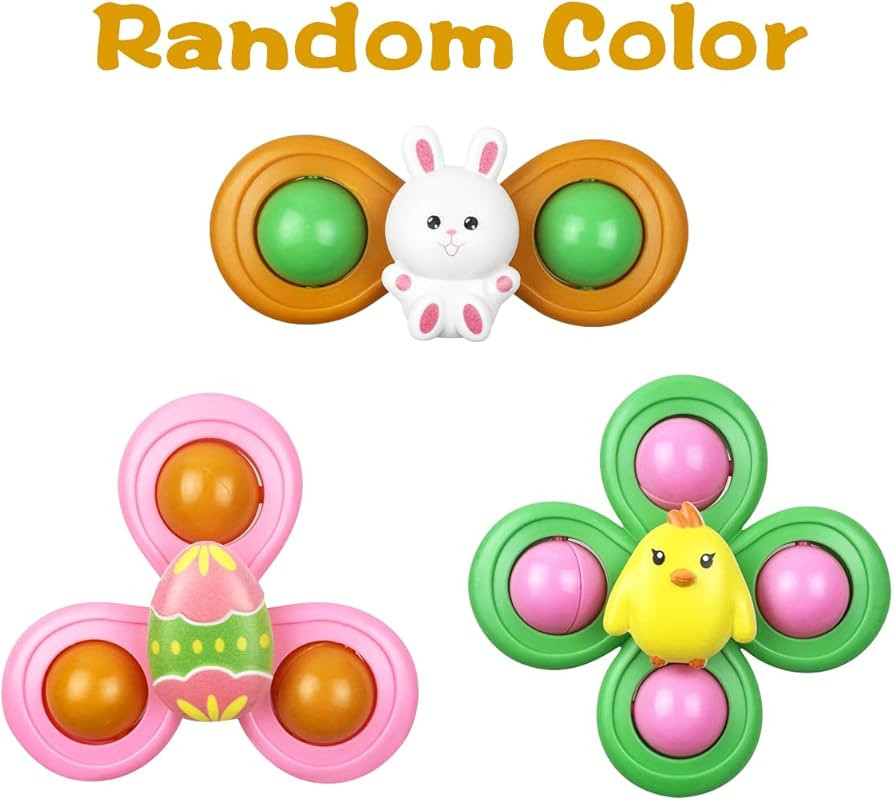 Jofan 3 Pack Easter Suction Cup Spinner Toys for Baby Toddlers Kids Easter Basket Stuffers Gifts ... | Amazon (US)