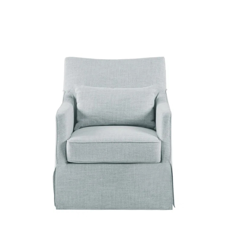 Martha Stewart London Farmhouse Skirted Swivel Chair with Lumbar Pillow | Wayfair Professional