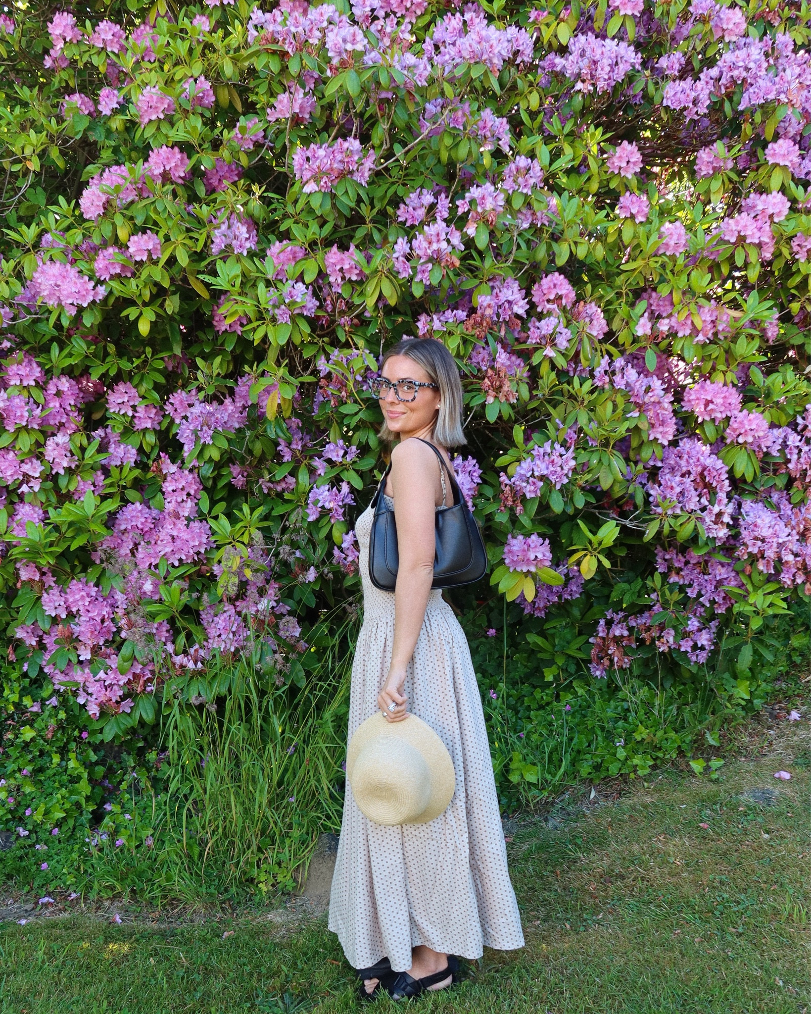 Exploring Astoria today in this dreamy sundress (wearing xs)  My sandals are so comfy for walking. Chic but still sturdy (wearing size 7, TTS). Linking the hat, bag, and glasses too! 

#LTKFindsUnder100 #LTKStyleTip #LTKSummerEdit