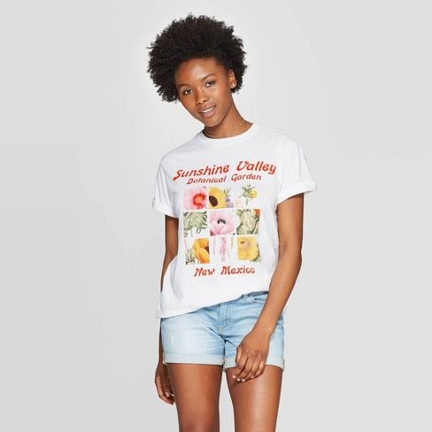 Women's Short Sleeve Sunshine Valley Botanical Garden Graphic T-Shirt - Mighty Fine (Juniors') - ... | Target