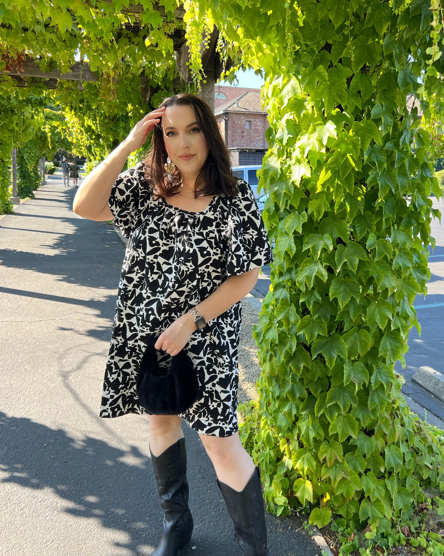Birthday outfit / cotton dress / black and white dress / black western boots / gold jewelry 

#LTKMidsize #LTKSaleAlert #LTKShoeCrush