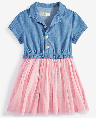 Toddler Girls Gelsey Denim Tulle Dress, Exclusively at Macy's | Macy's