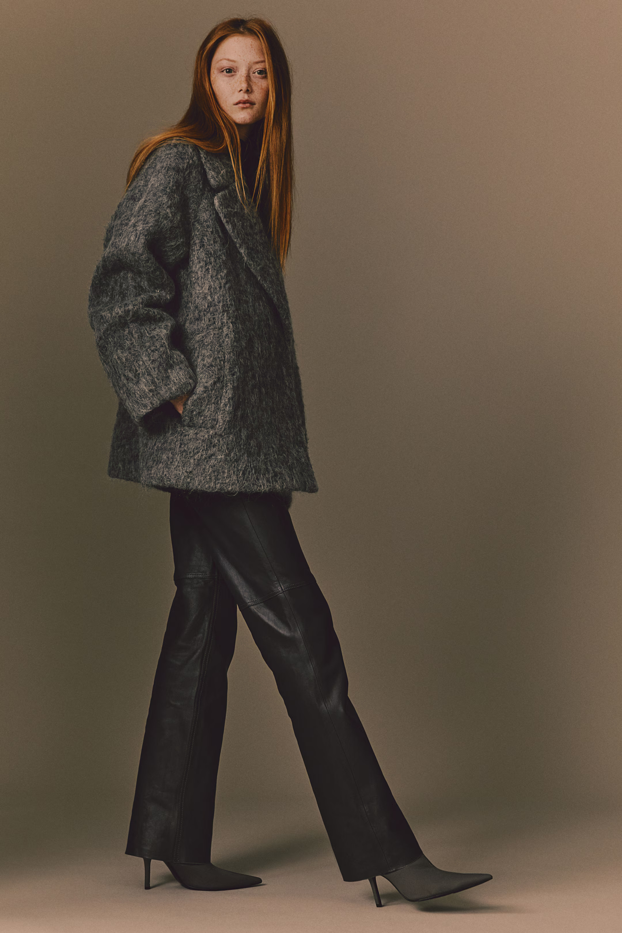 Wool-blend jacket - Long sleeve - Regular length - Grey - Ladies | H&M GB | H&M (UK, MY, IN, SG, PH, TW, HK)