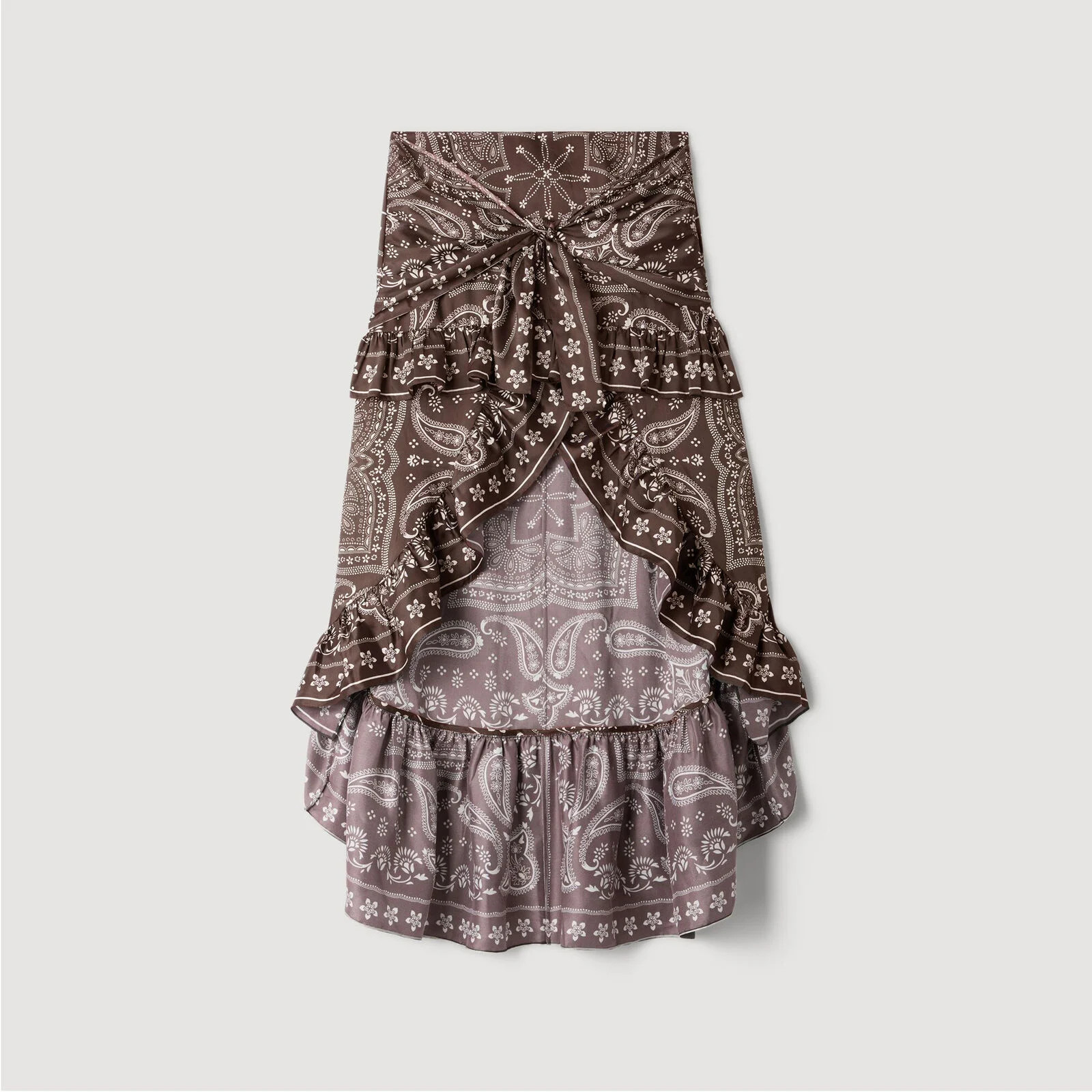 Bandana print hi-low skirt | Sandro US | Sandro-Paris US