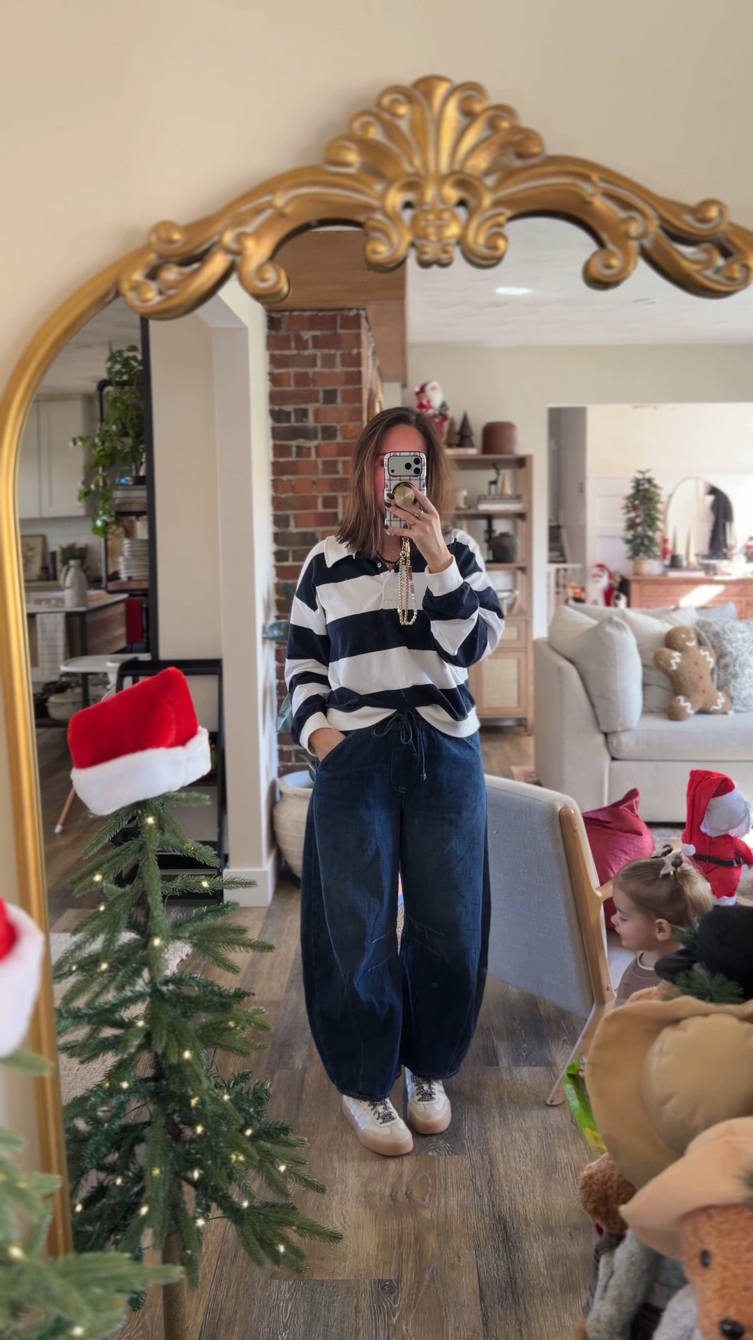 Yesterdays outfit 💙 love this striped rugby polo! Also these jeans have been my obsession 😍😍 in a size small! 

Gap barrel jeans, target style, target faves, gap jeans, adidas sneakers, gingham shoe laces 

#LTKFindsUnder100 #LTKShoeCrush #LTKSeasonal