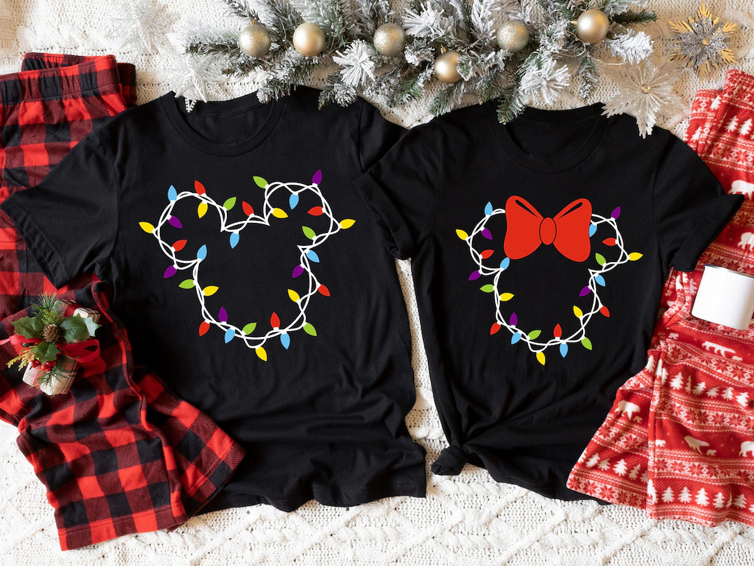 Disney Christmas Lights Shirts, Mickey and Minie Christmas Shirts, Christmas Squad, Disney Christ... | Etsy (US)