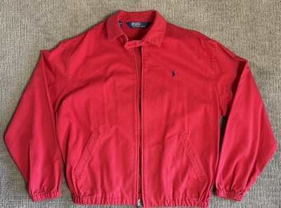 Polo Ralph Lauren Jacket Mens Large Red Harrington Navy Sailing Preppy Vintage | eBay | eBay US