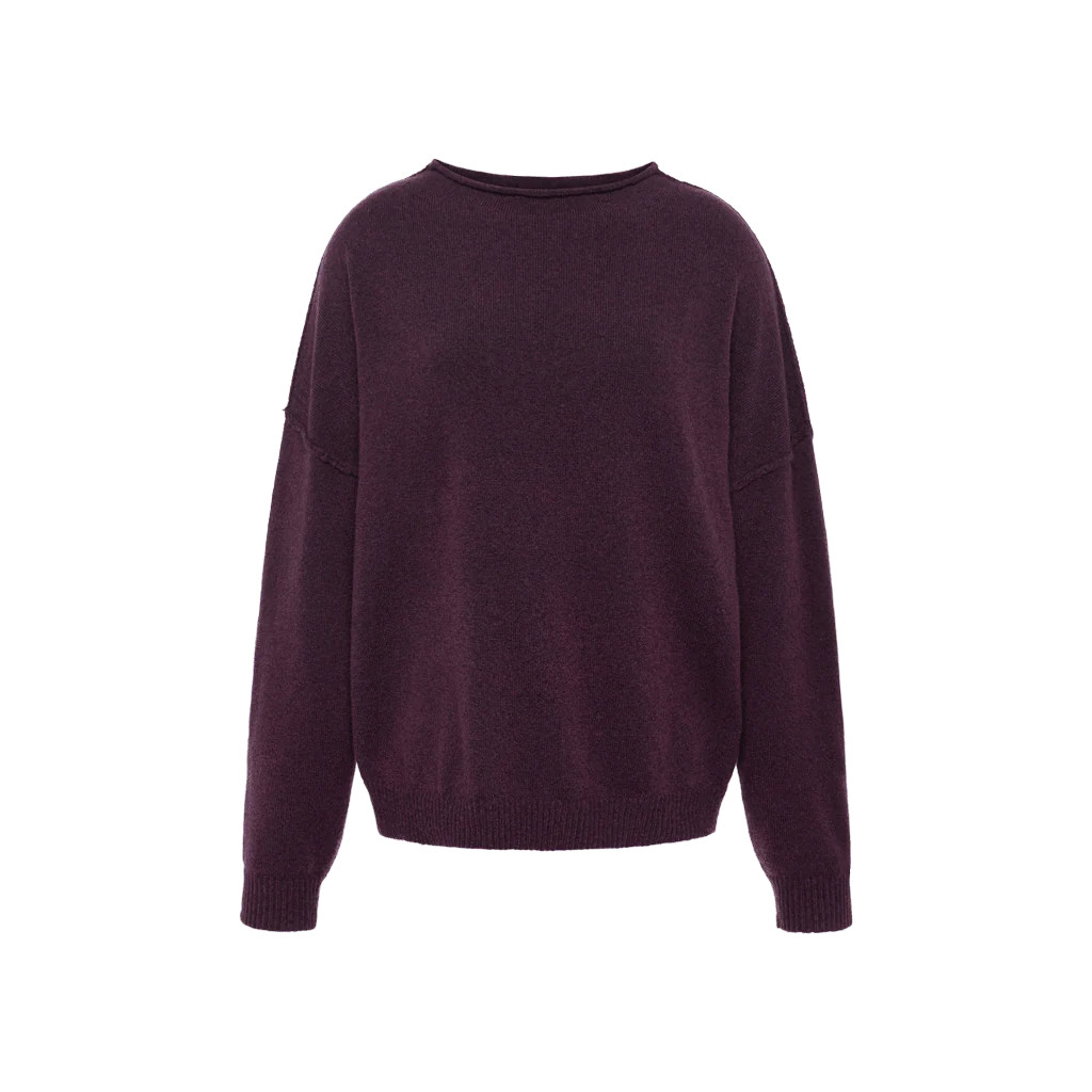 Cozy Knit Mock Neck Sweater | Plum | Nuuds US