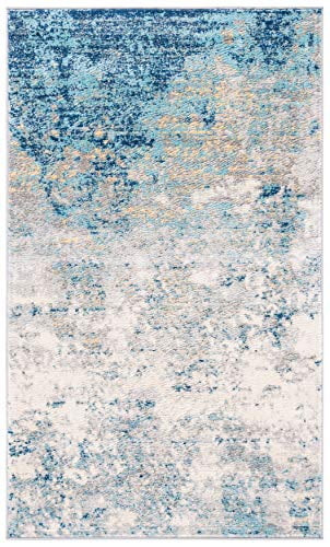 SAFAVIEH Brentwood Alaia Abstract Area Rug, Light Grey/Blue, 2' x 4' - Walmart.com | Walmart (US)