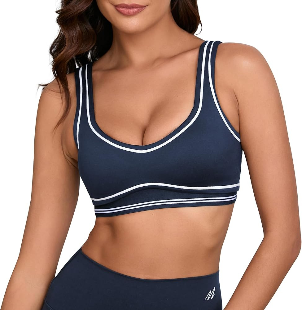 Move With You Sweetheart Padded Sports Bra, Square Neck
        Women, Workout Fitness, Low Back,... | Amazon (US)