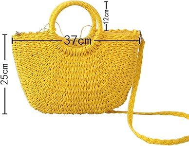 Detachable Long Strap Crossbody Bag Retro Straw Beach Bag Wicker Boho Rattan Bag | Amazon (US)
