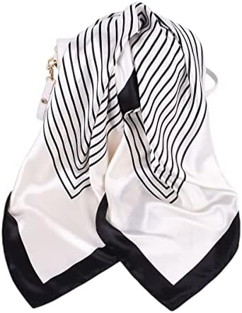FAIRYGATE Square Scarf Women's Silk Scarves Striped Pattern Large Satin Ladies Scarfs for Women H... | Amazon (UK)