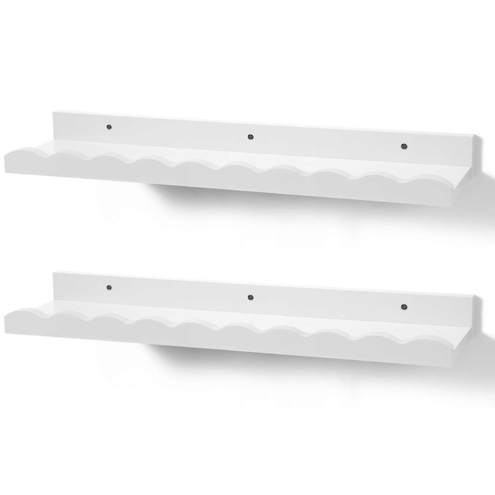 Suzile 2 Pcs Scalloped Shelves Wall Floating Shelves Set for Room, Bathroom, Bedroom, Cute Room D... | Amazon (US)