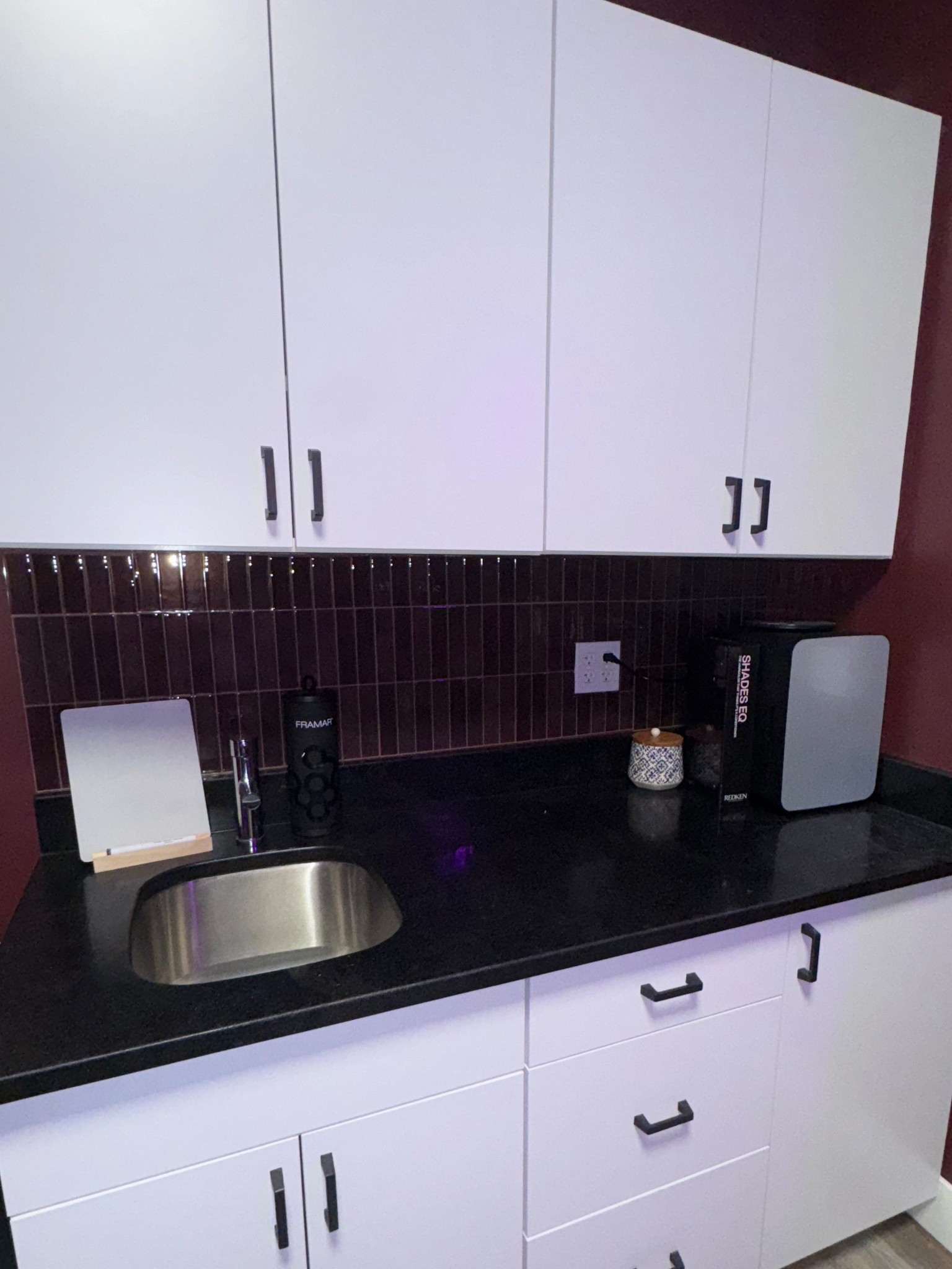 Stick on backsplash tiles for salon space or kitchen 🫶🏼 space 

#LTKHome