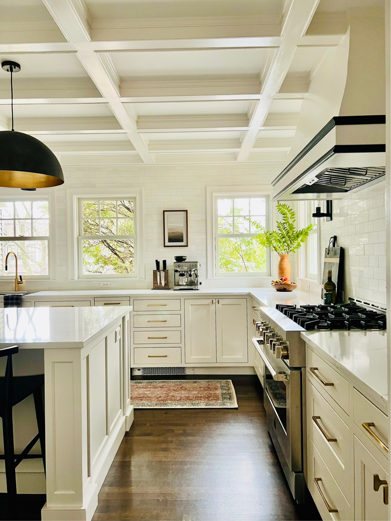 Kitchen decor!
Reclaimed wood cutting board, kitchen hardware (knobs, pulls and bars), Breville expresso machine, ruggable runner, kitchen faucet, oversized pendant, faux fern stems, wood floor vases.

#LTKhome #LTKstyletip #LTKFind