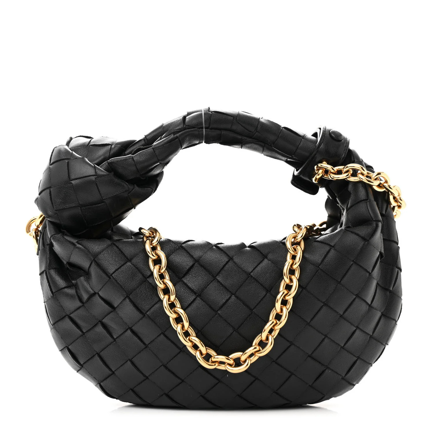 Bottega Veneta Nappa Intrecciato Mini Chain Jodie Black | FASHIONPHILE (US)