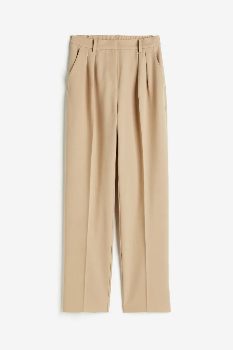 Tapered Pants - Beige - Ladies | H&M US | H&M (US + CA)