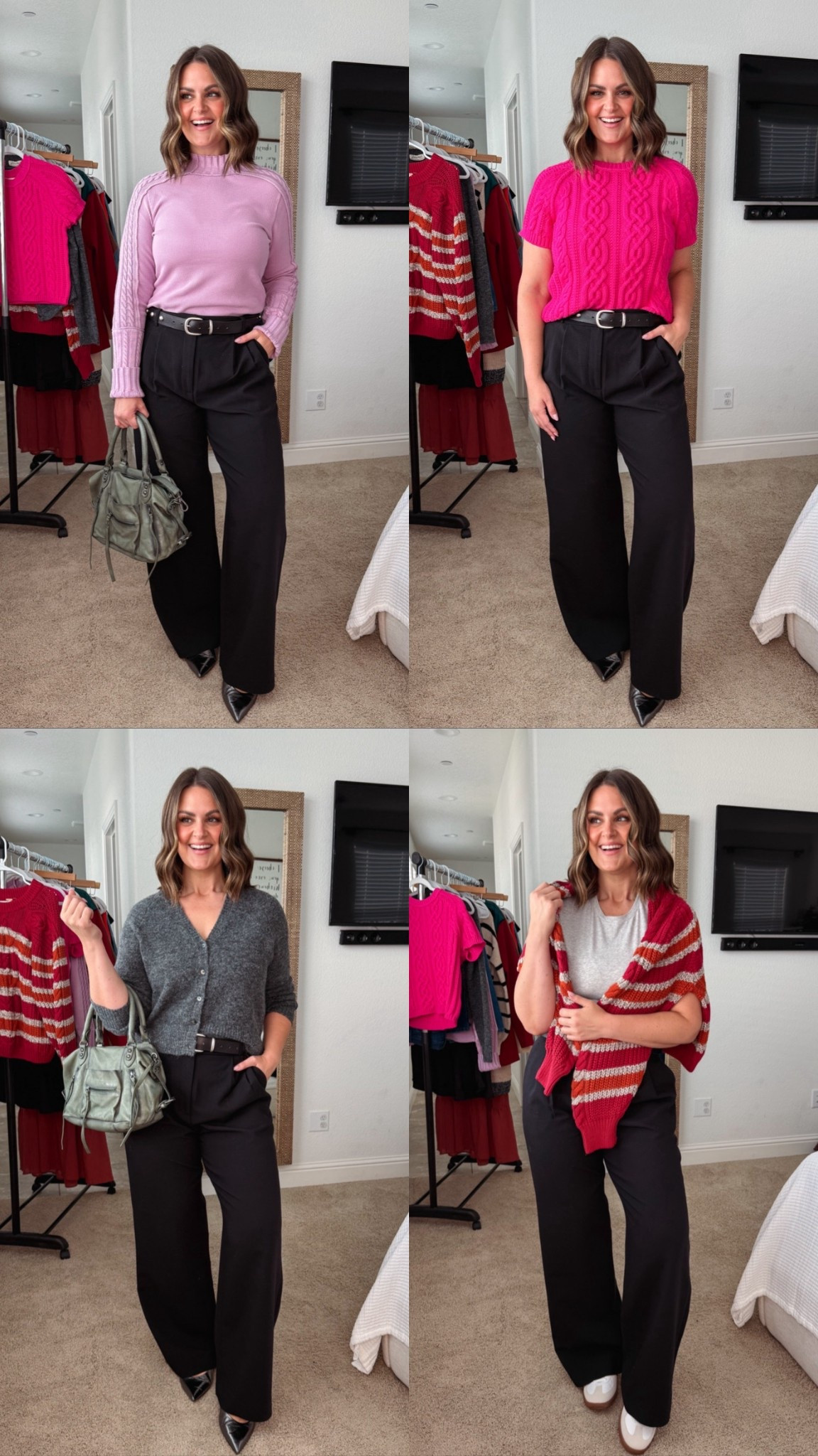 Wide leg trousers & workwear 

Pants, 32 (size up 1 for pleating)
Shoes, 10 (true to size)
Tops & sweaters, large

Size 12. Midsize, work outfits, business casual, street style, free people, Abercrombie 

#LTKWorkwear #LTKOver40 #LTKMidsize