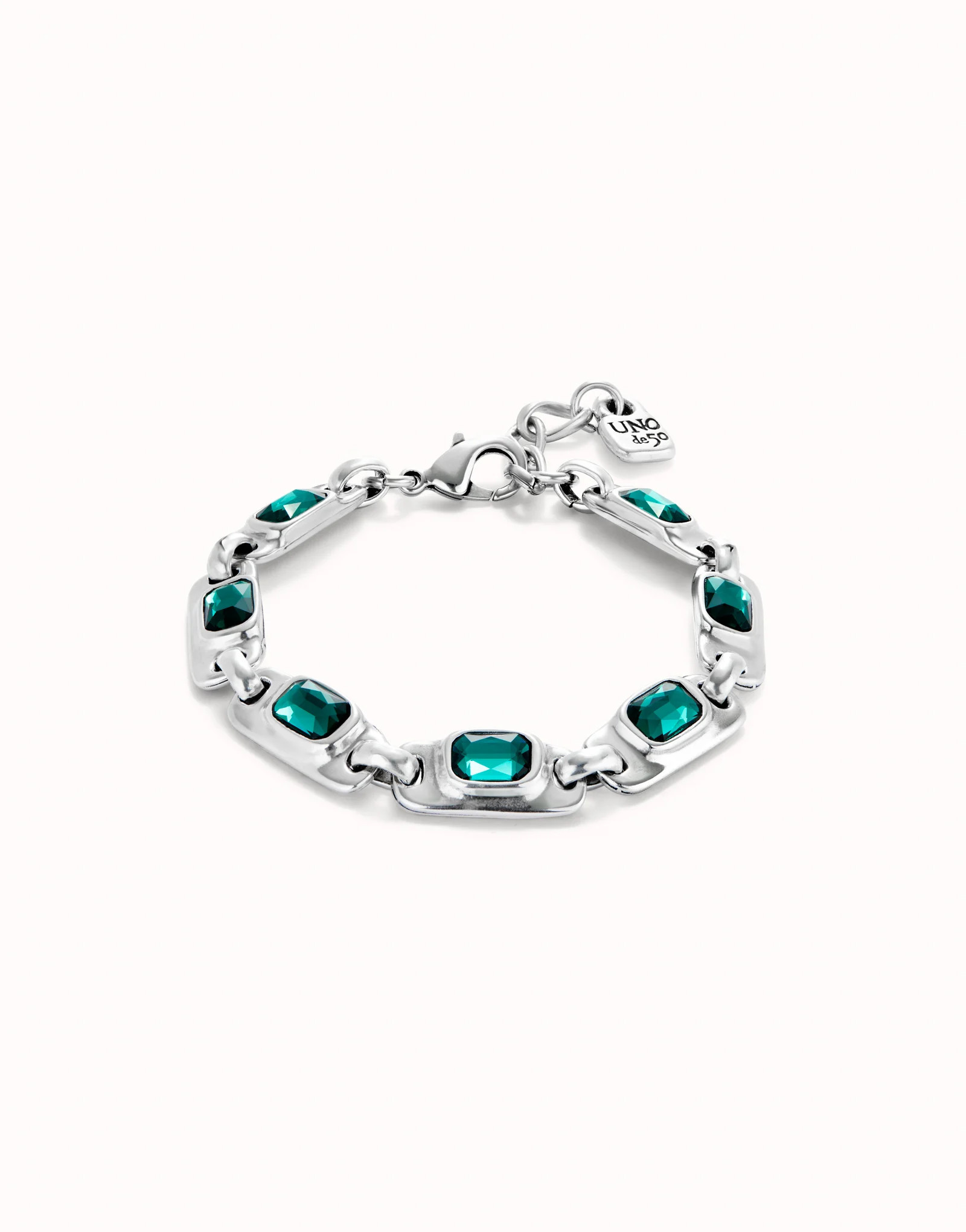 Chain bracelet with green crystals | UNOde50