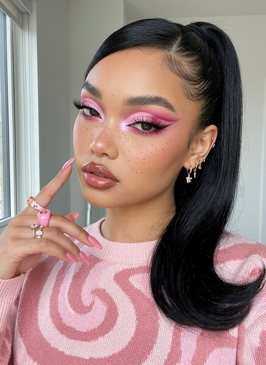 Pink glam makeup look.

Layered pink eyeshadow with a soft wing, glossy lips, and full lashes. A fun beauty look for anyone who loves colorful glam makeup.

All of the products used for this look are linked here.

#LTKBeauty #LTKselfcare #LTKgrwm