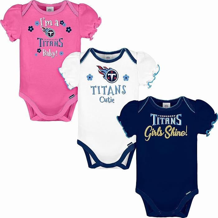 Gerber NFL Baby Girls 3-Pack Short Sleeve Onesie Bodysuit | Amazon (US)