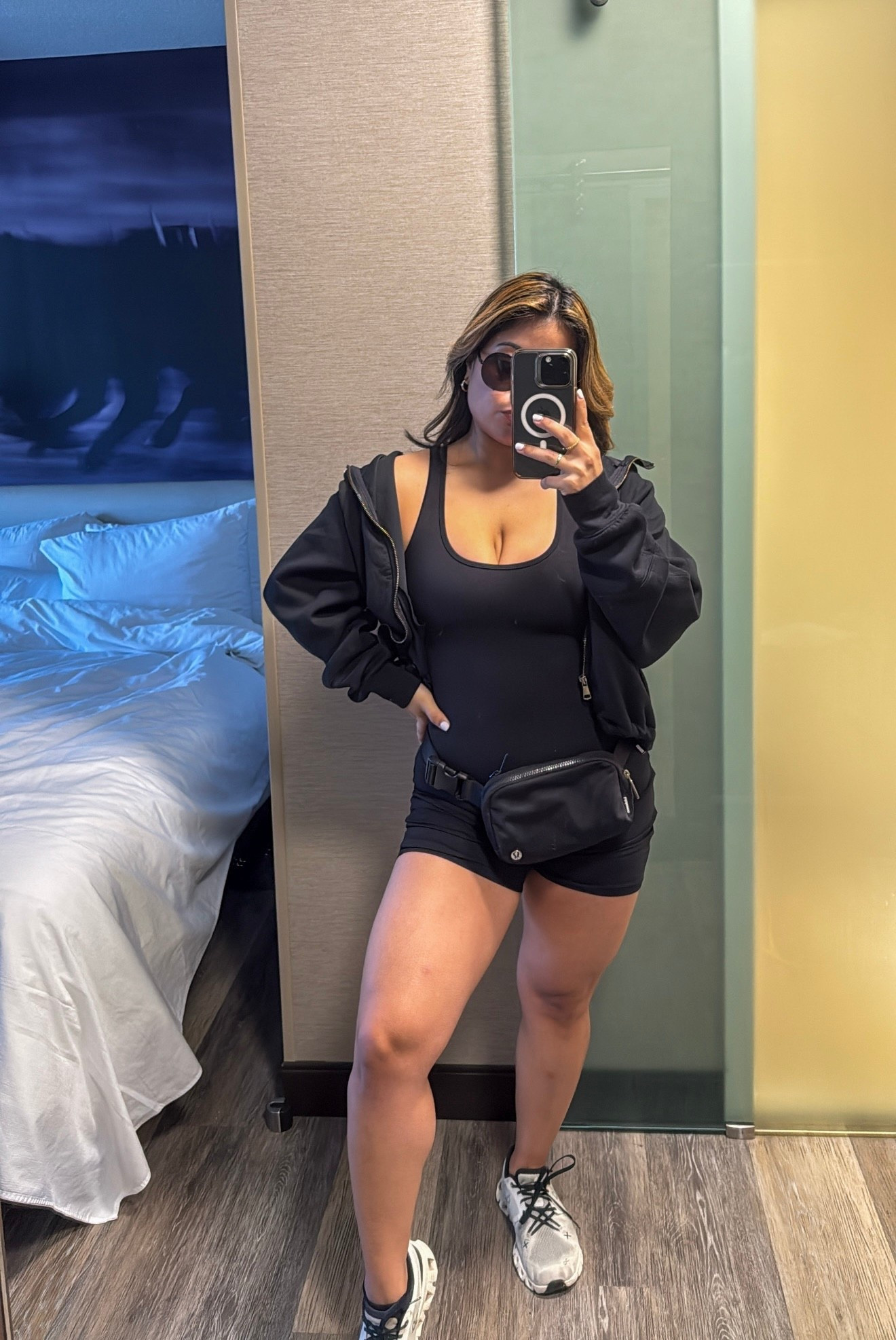 My everyday outfit during a layover is a simple onesie, a zip up hoodie and sneakers. It’s comfortable and simple. You can dress it up or keep it casual. I love black outfits because it slims me up and is so flattering! 

Plus I’m gone for 3-4 days so I need outfits that’ll fit in my suitcase and not take up too much room. My must have is my lululemon bag because it holds so many things but it’s so cute!! 

#LTKStyleTip #LTKFindsUnder50 #LTKActive