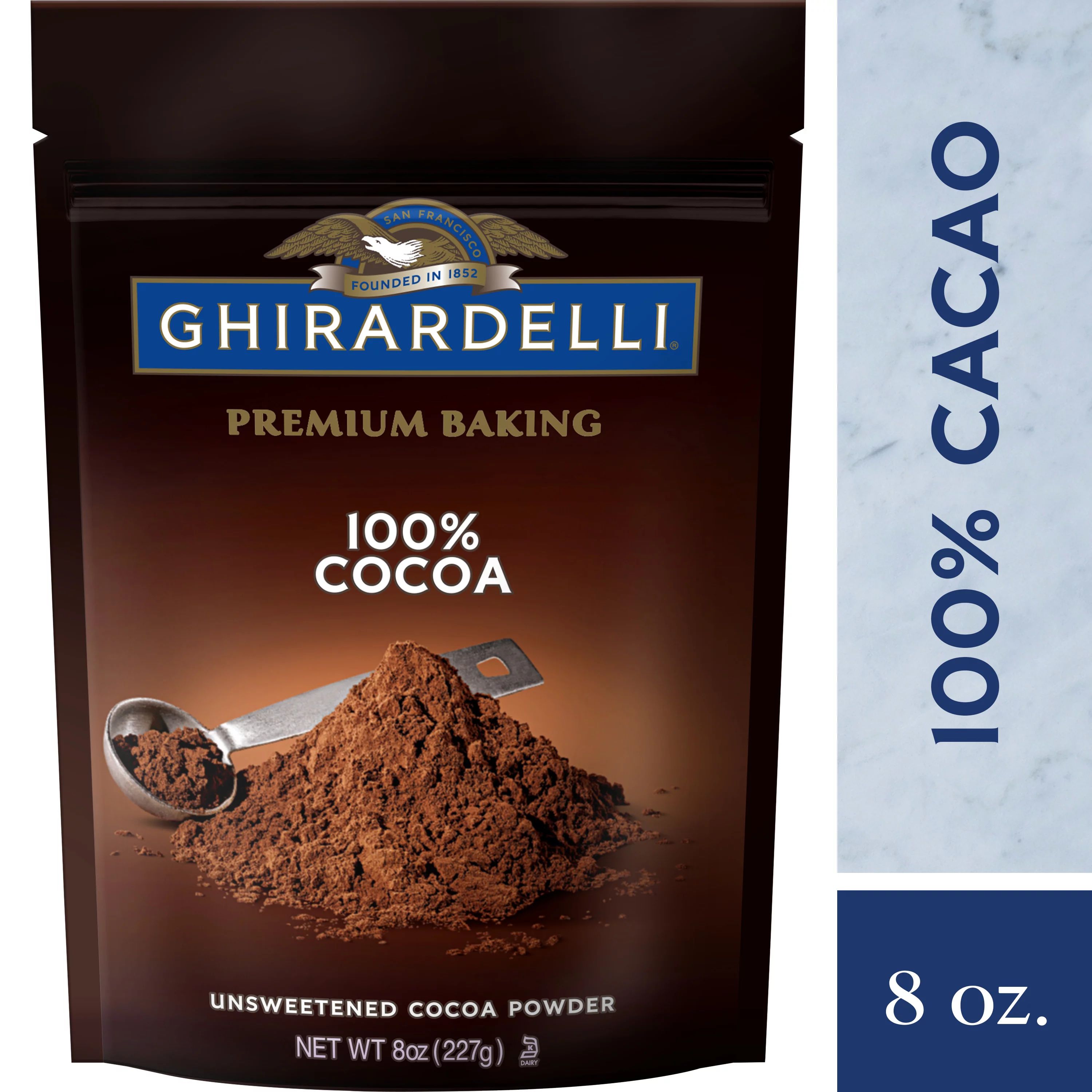 GHIRARDELLI Premium Baking Cocoa 100% Unsweetened Cocoa Powder, 8 OZ Bag | Walmart (US)