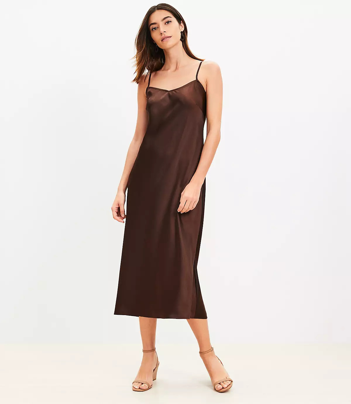 Bias Midi Slip Dress | LOFT