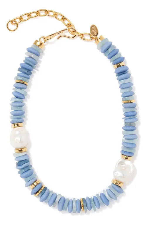 Lizzie Fortunato Umi Disc Bead Necklace in Light Blue at Nordstrom | Nordstrom
