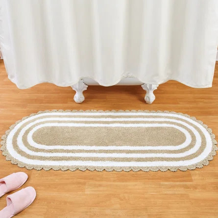 Rosalind Wheeler Ashdown Scalloped Crochet Edge Bath Rug | Wayfair | Wayfair North America