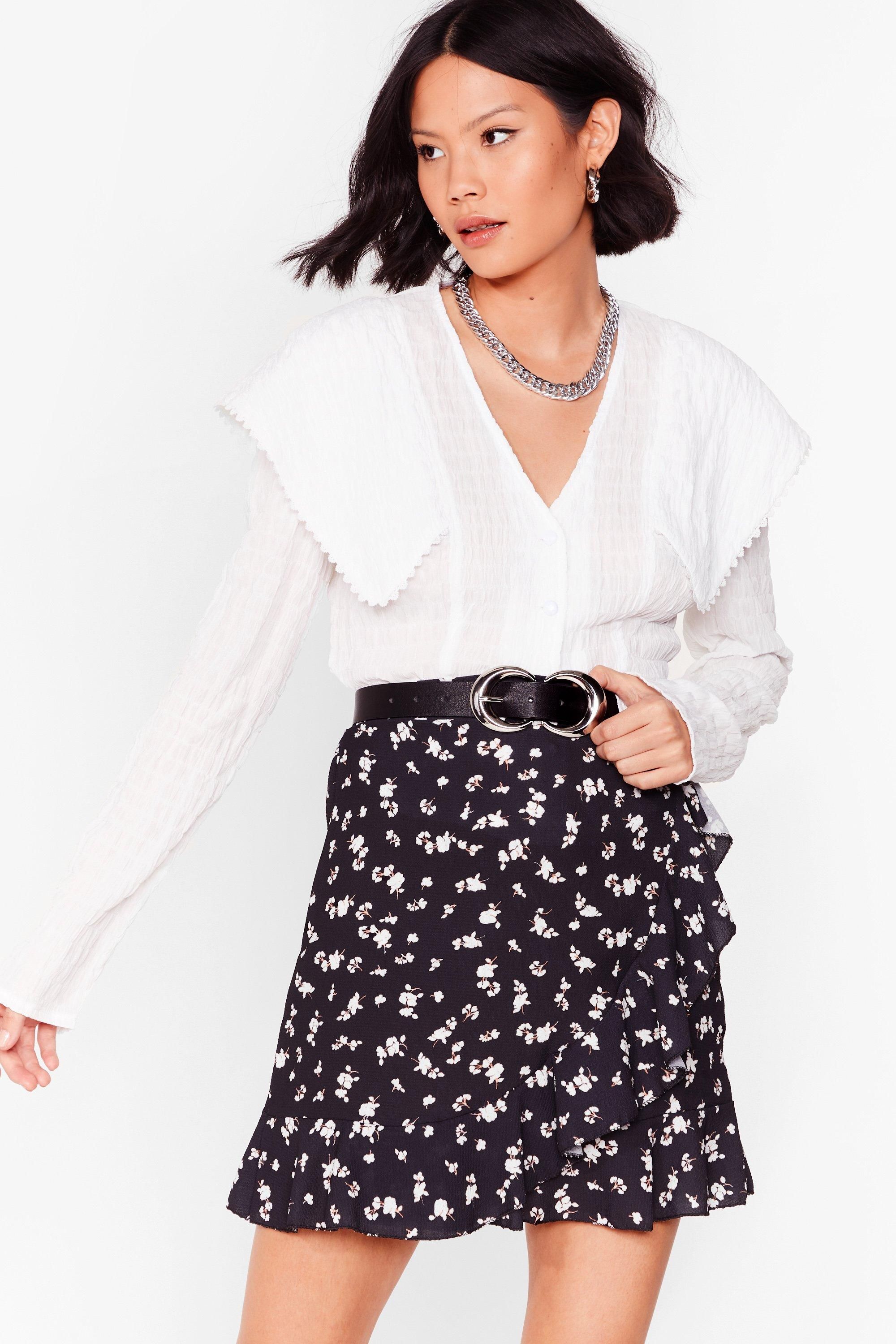 Womens The Flower of Love Wrap Mini Skirt - Black | NastyGal (US & CA)