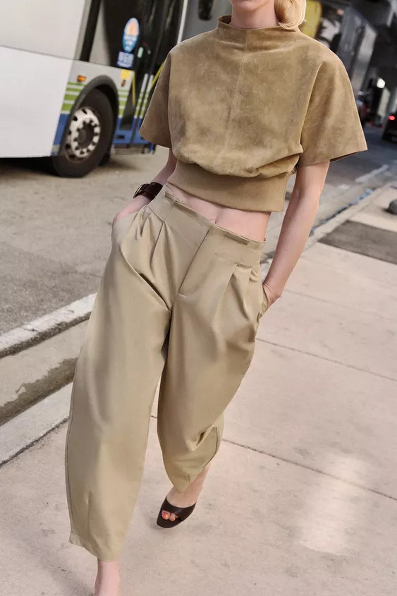 100% SUEDE LEATHER TOP | Zara US