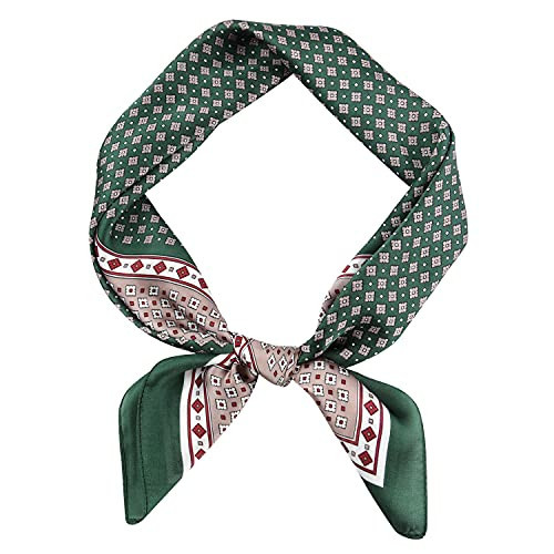GERINLY Trendy Neckerchief Urban Style Satin Scarf Unique Hair Scarf for Travel Foulard (GrassGreen) | Amazon (US)