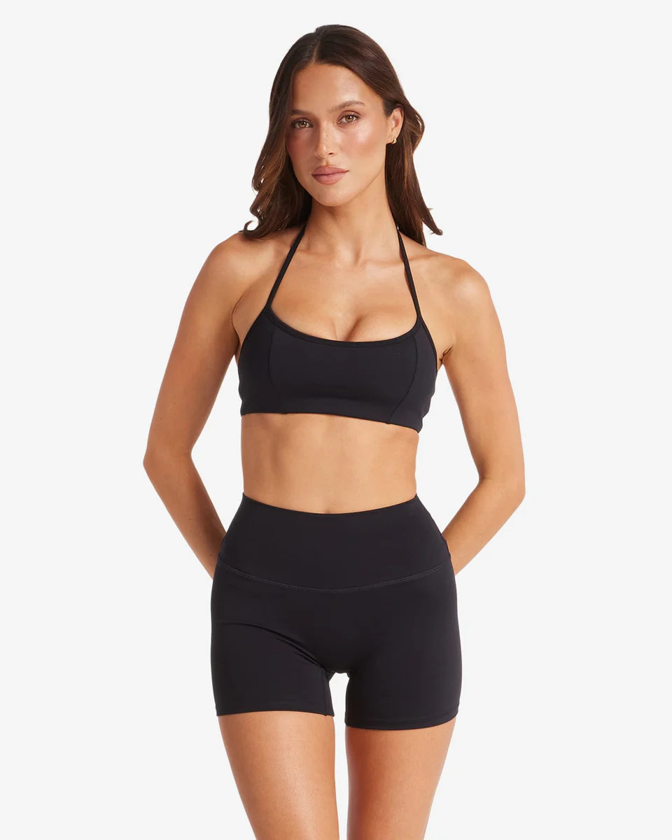 Serenity Contour Halter Crop | Black | Crop Shop Boutique AU
