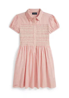 Ralph Lauren Childrenswear Girls 7-16 Striped Cotton Seersucker Dress, 12 | Belk
