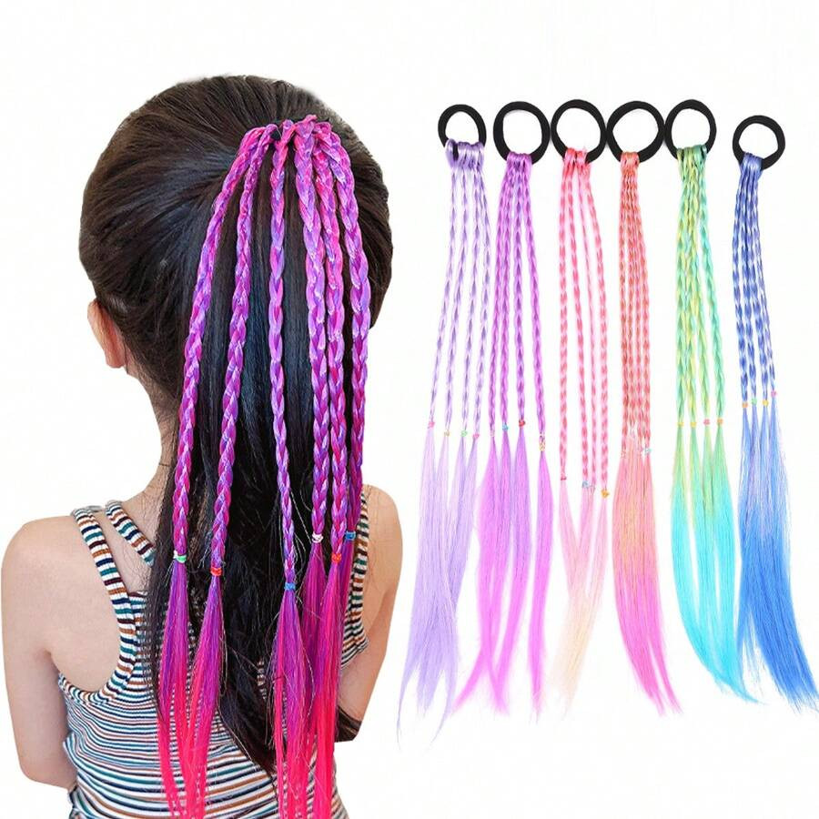 2pcs/Set Kids Hair Accessories, Wigs, Braids, Headbands, Cute Girls, Messy Braids, Hair Ties, Lit... | SHEIN