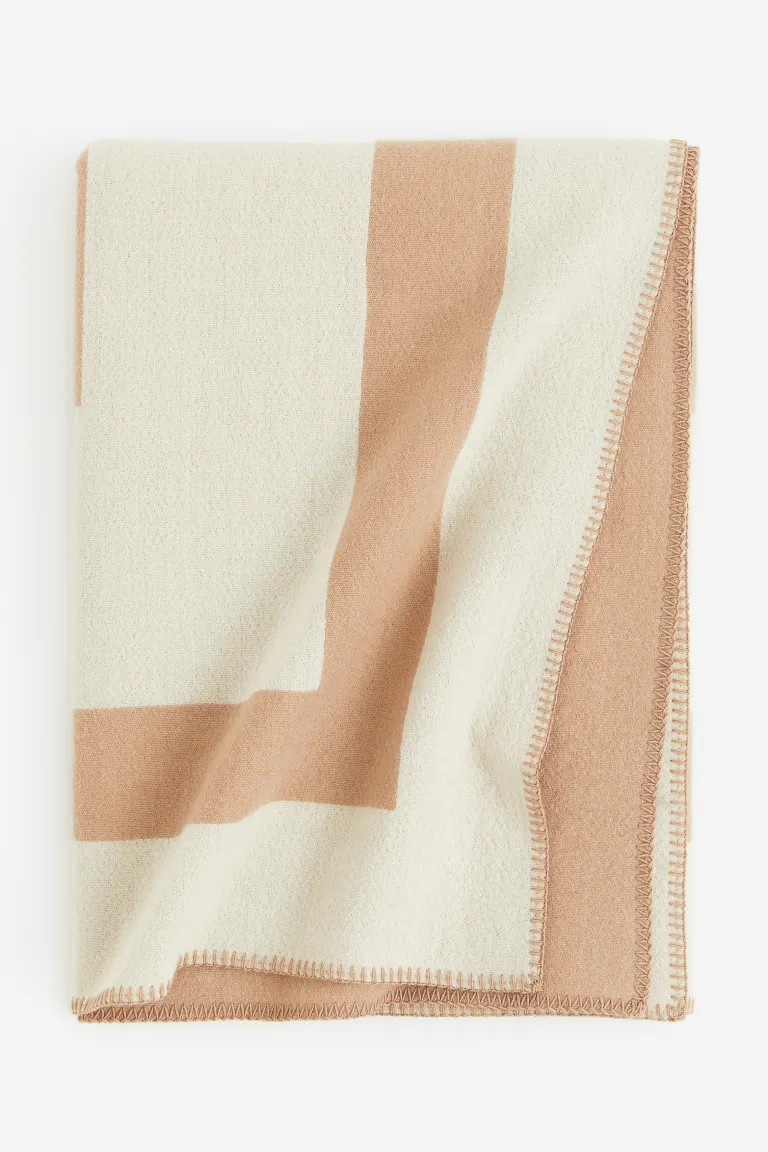 Jacquard-weave Merino Wool Throw | H&M (US + CA)