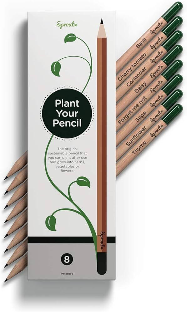 Sprout Wood-Cased Pencils | Original Edition | HB Pre-Sharpened Graphite Plantable Wooden Pencils... | Amazon (US)