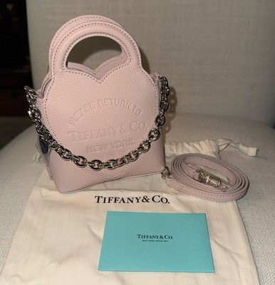 Tiffany & Co. Mini Please Return To Tiffany & Co. NY Pink Leather Heart Bag NEW | eBay US