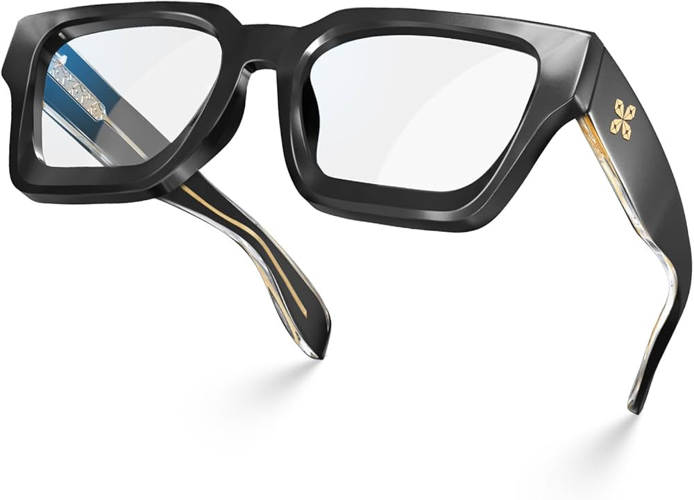 VISOONE Enhanced Version Rectangle Chic Preppy Look Blue Light Blocking Glasses for Women Men RIV... | Amazon (US)