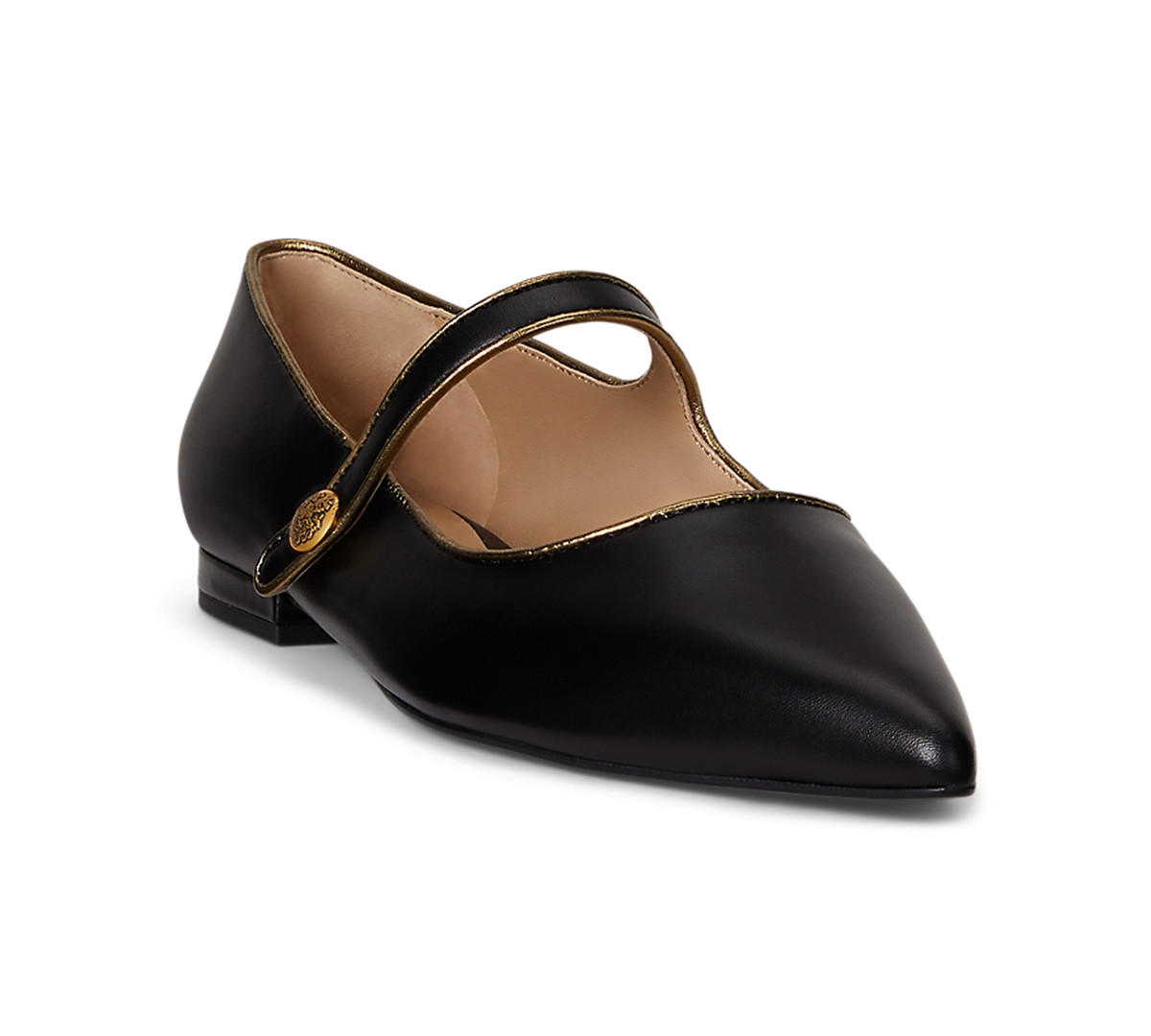 Lauren Ralph Lauren Women's Londyn Mary Jane Flats - Black Leather | Macy's