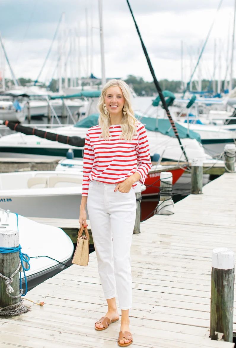 Red Breton Stripe Shirt by NAVYBLEU | navyBLEU LLC